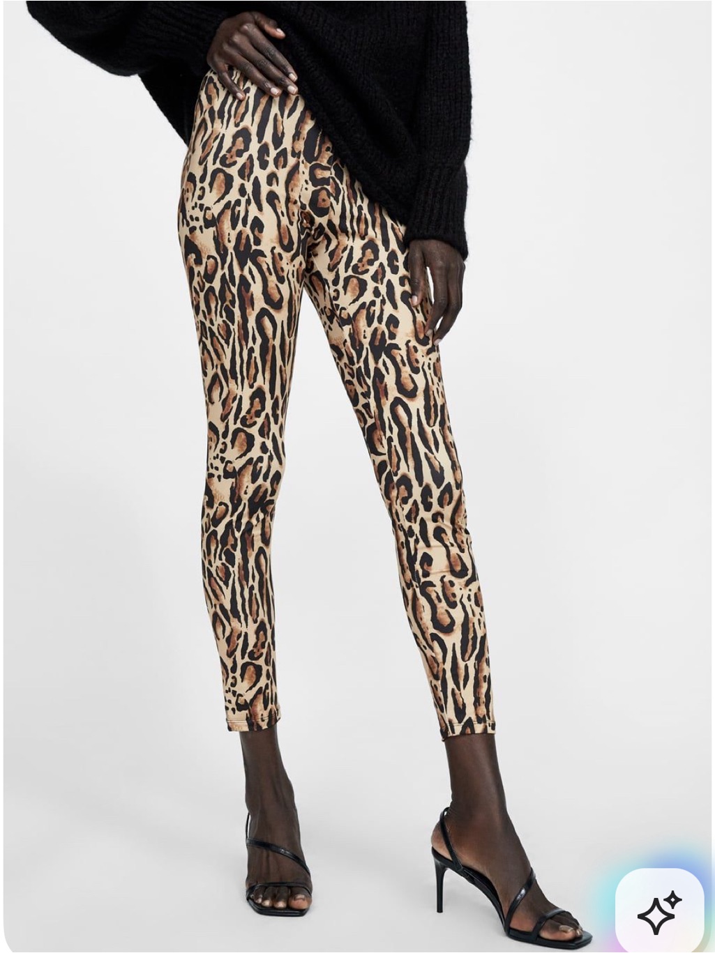 Zara Leopard Animal Print Women's Leggings Medium